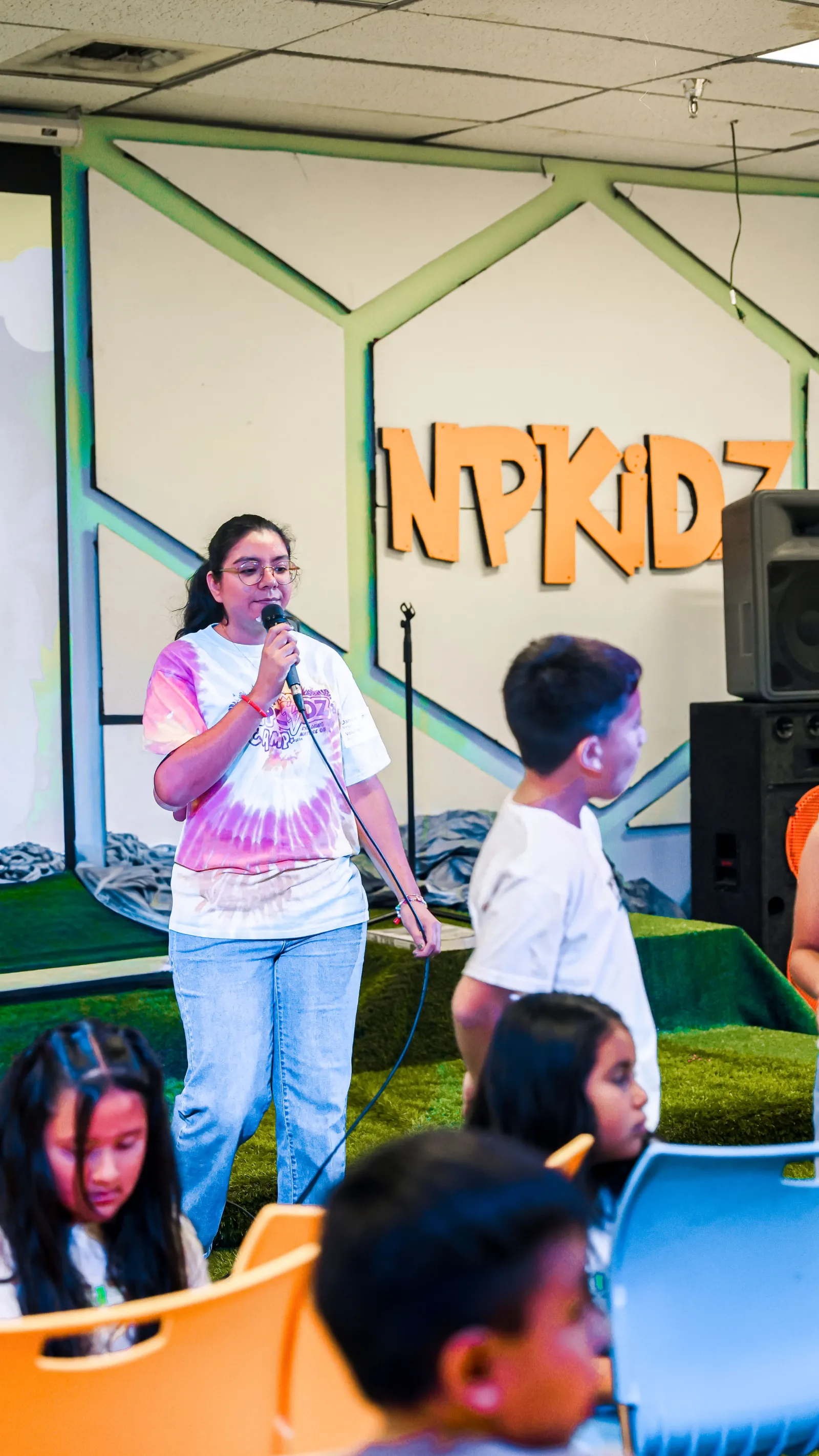 Kids and leaders taking part in an NPKIDZ activity